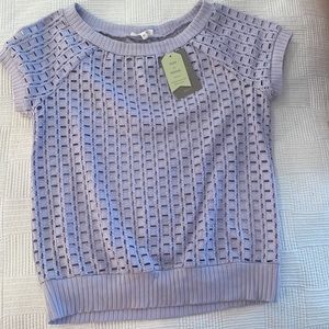 NWT Light purple Anthropologie weston top with hole detailing size Xs